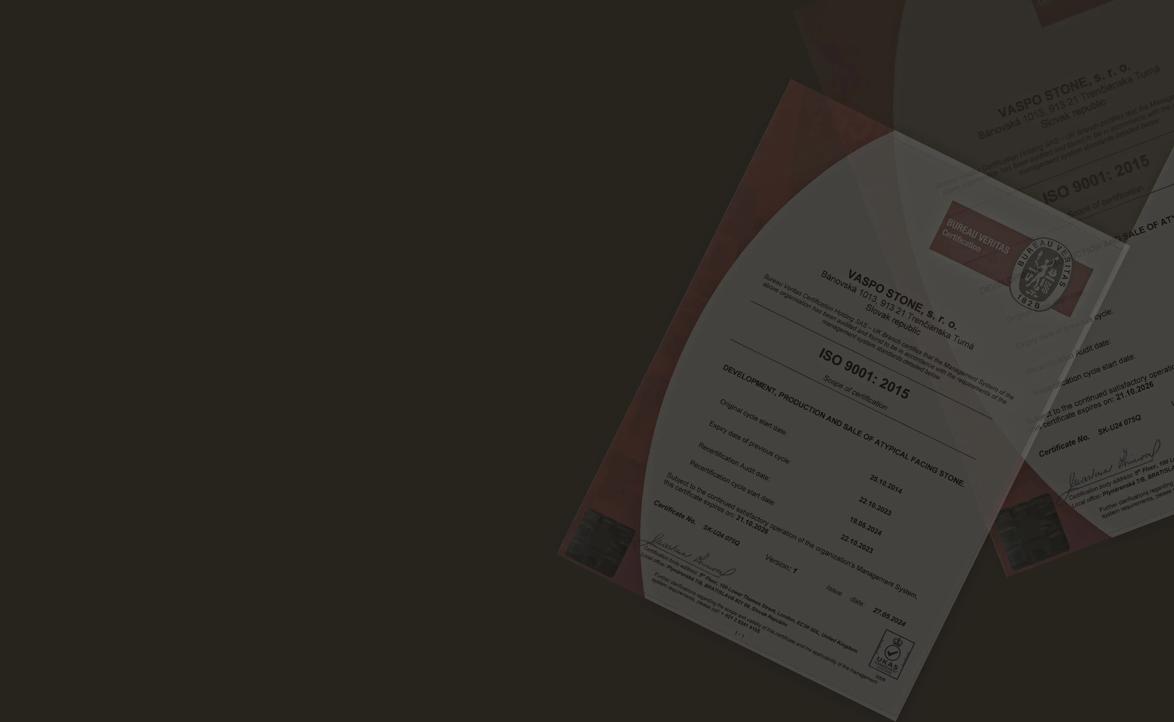 Certificates and ISO